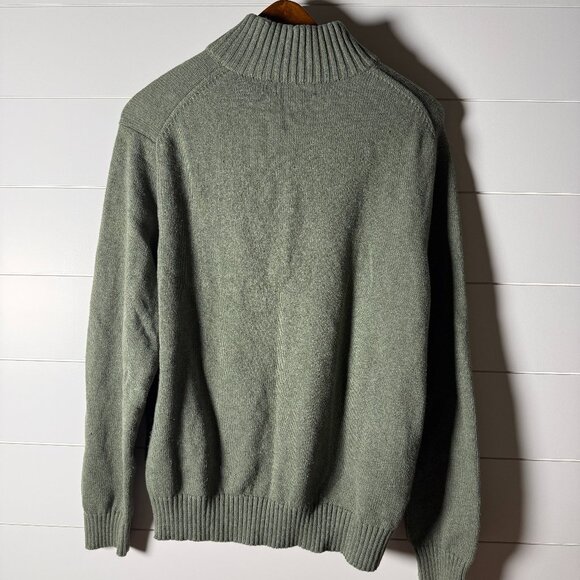 Polo Ralph Lauren Quarter Zip Sweater Green Heather Size XL 100% Cotton - Picture 3 of 9